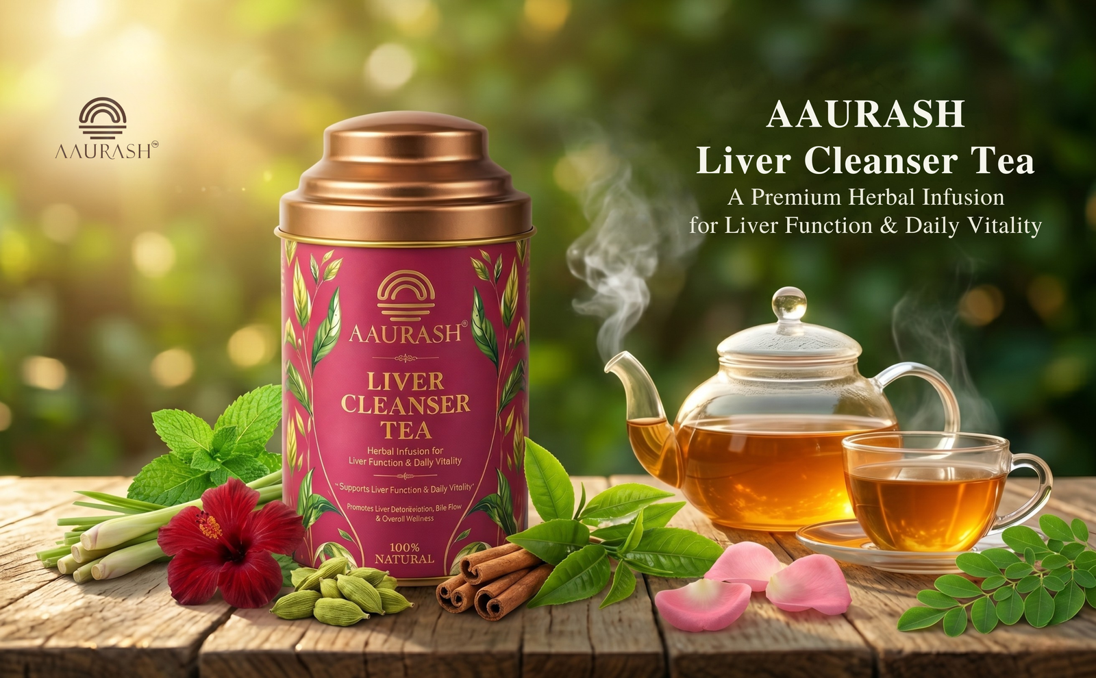 Aaurash Liver Cleanser Tea | Herbal Detox & Digestive Support Tea | Supports Liver Health & Natural Detox | Caffeine-Free Herbal Wellness Tea 60 Cups)