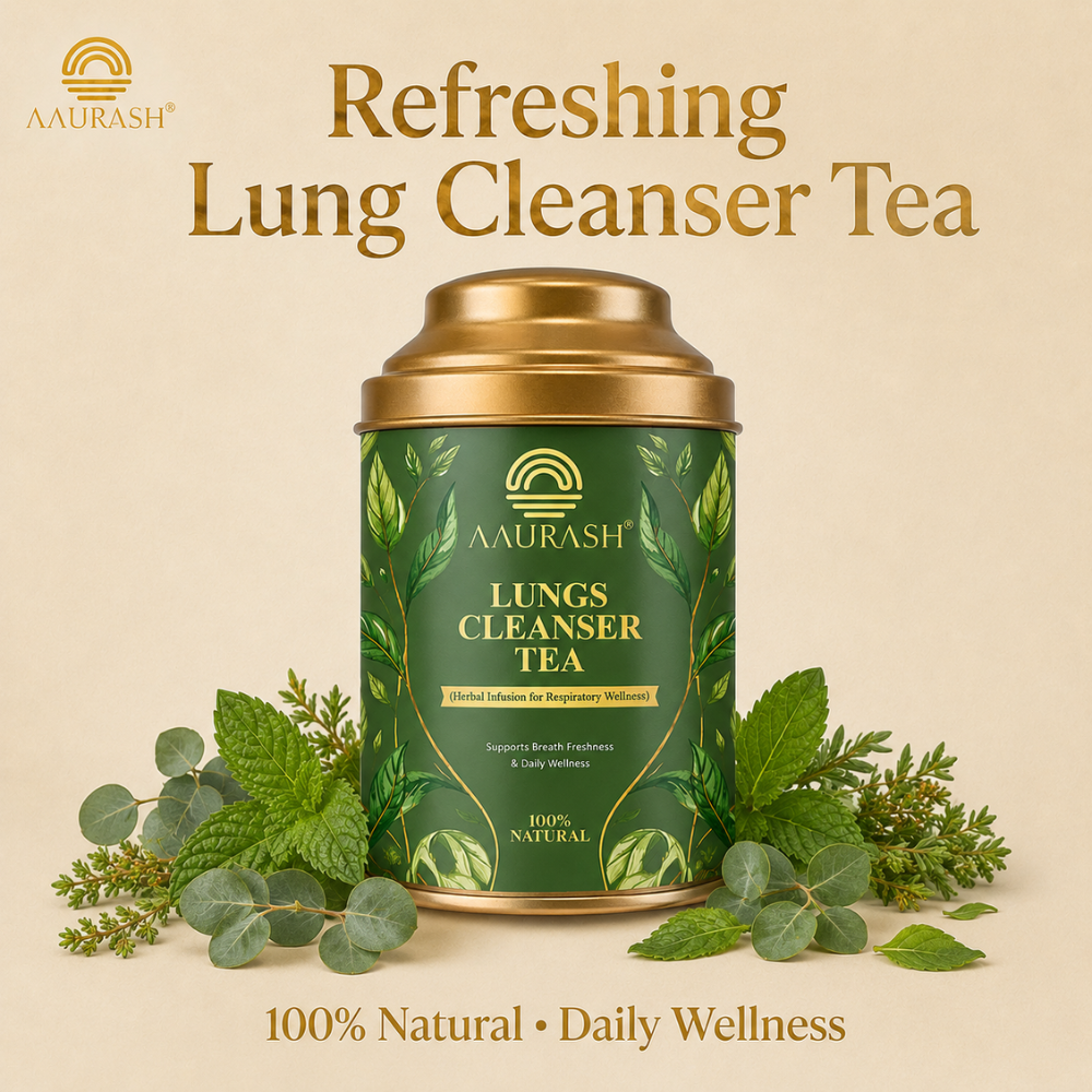 Aaurash Lungs Cleanser Herbal Tea | Breathing Comfort & Detox Support Tea | Supports Respiratory Wellness & Natural Detox | Caffeine-Free Herbal Tea