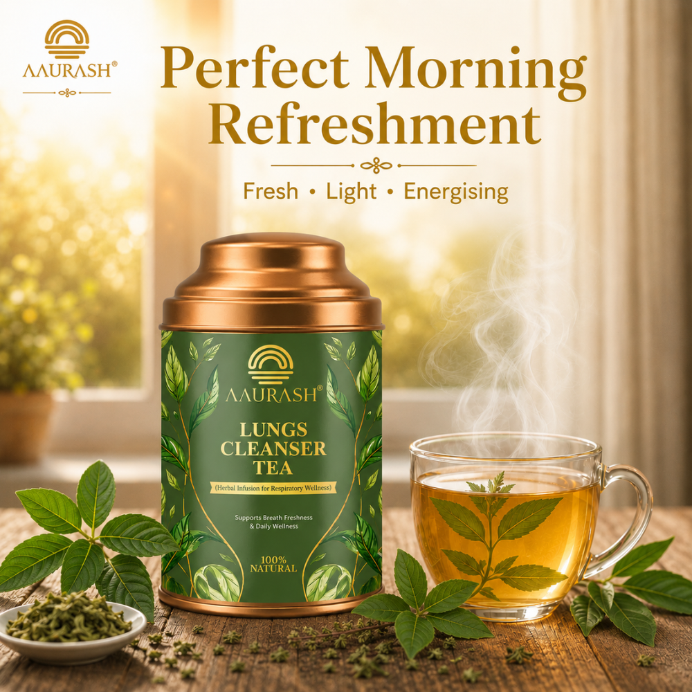 Aaurash Lungs Cleanser Herbal Tea | Breathing Comfort & Detox Support Tea | Supports Respiratory Wellness & Natural Detox | Caffeine-Free Herbal Tea