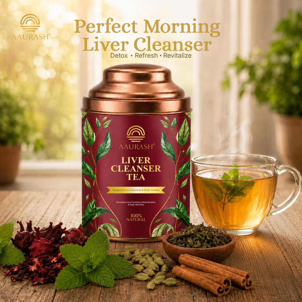 Aaurash Liver Cleanser Tea | Herbal Detox & Digestive Support Tea | Supports Liver Health & Natural Detox | Caffeine-Free Herbal Wellness Tea 60 Cups)