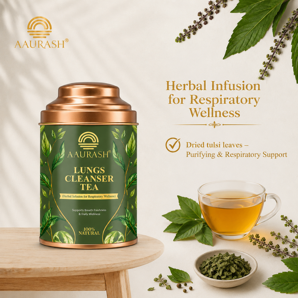 Aaurash Lungs Cleanser Herbal Tea | Breathing Comfort & Detox Support Tea | Supports Respiratory Wellness & Natural Detox | Caffeine-Free Herbal Tea