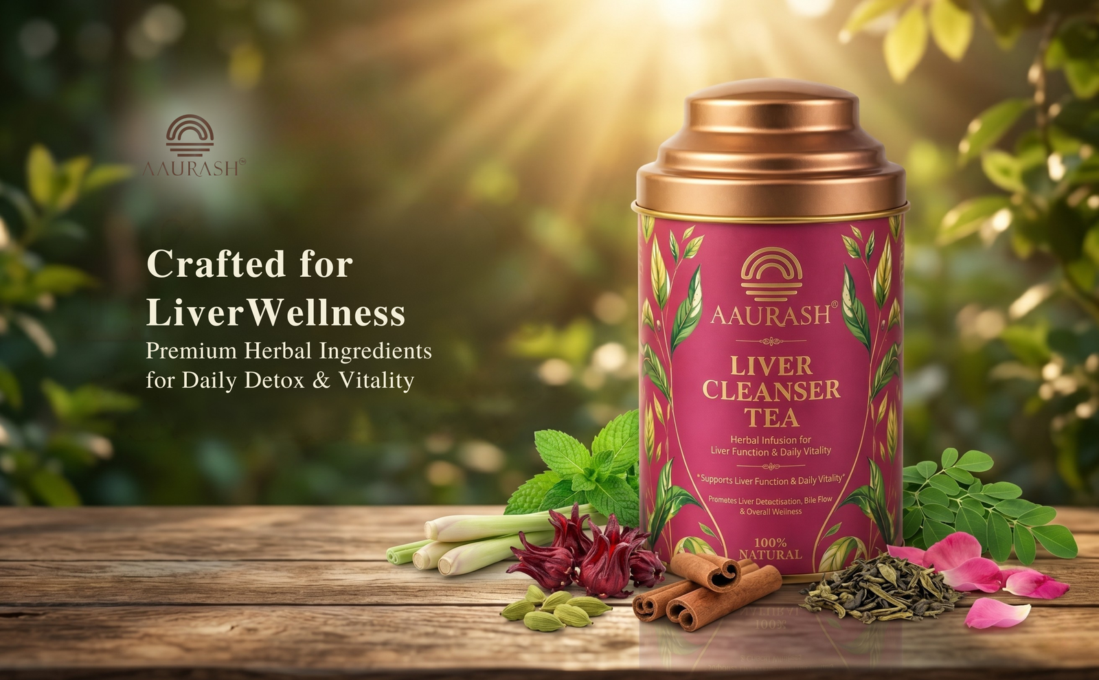 Aaurash Liver Cleanser Tea | Herbal Detox & Digestive Support Tea | Supports Liver Health & Natural Detox | Caffeine-Free Herbal Wellness Tea 60 Cups)
