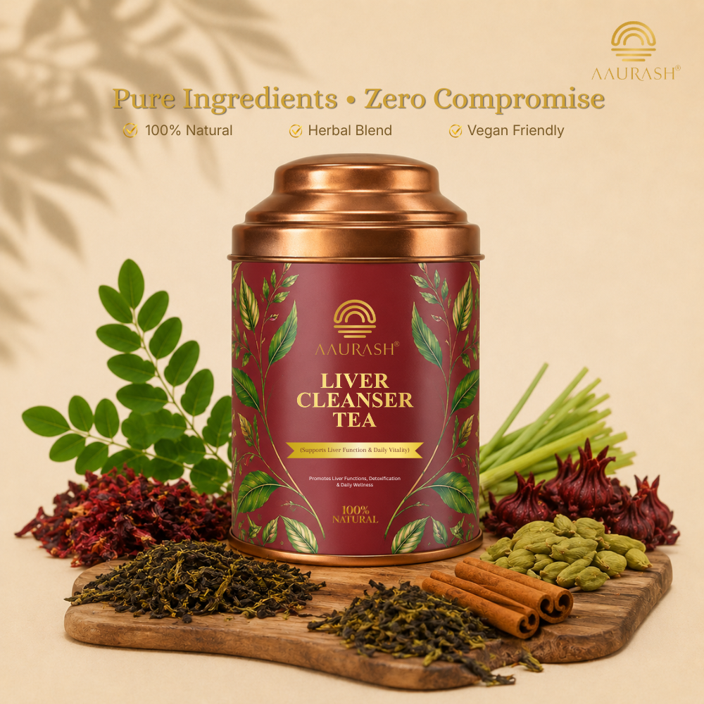 Aaurash Liver Cleanser Tea | Herbal Detox & Digestive Support Tea | Supports Liver Health & Natural Detox | Caffeine-Free Herbal Wellness Tea 60 Cups)