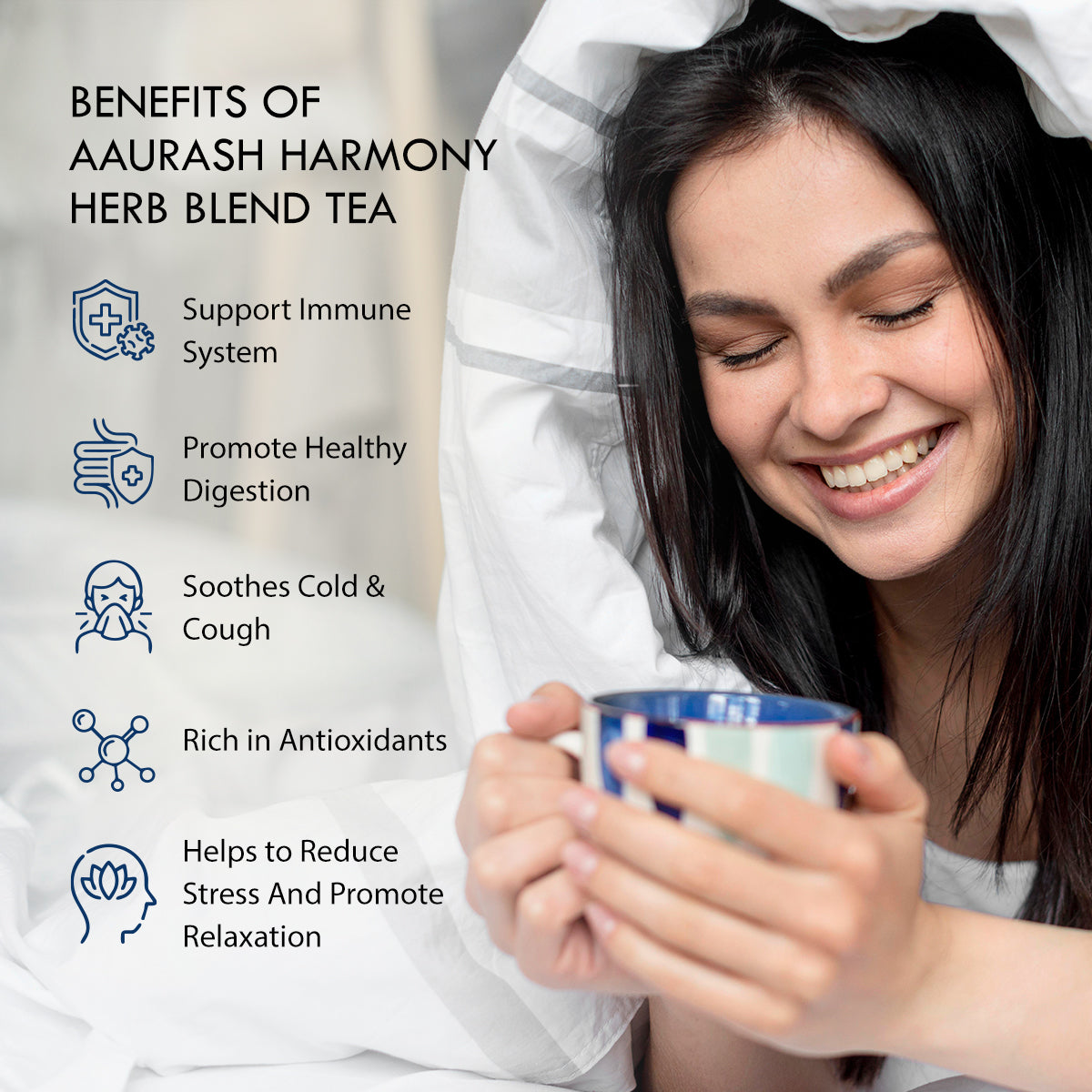 Aaurash Harmony Herb Blend Tea – Immune Support Herbal Blend, 100% Natural, Caffeine-Free, 30 Tea Bags | Antioxidant-Rich Herbs & Spices for Wellness