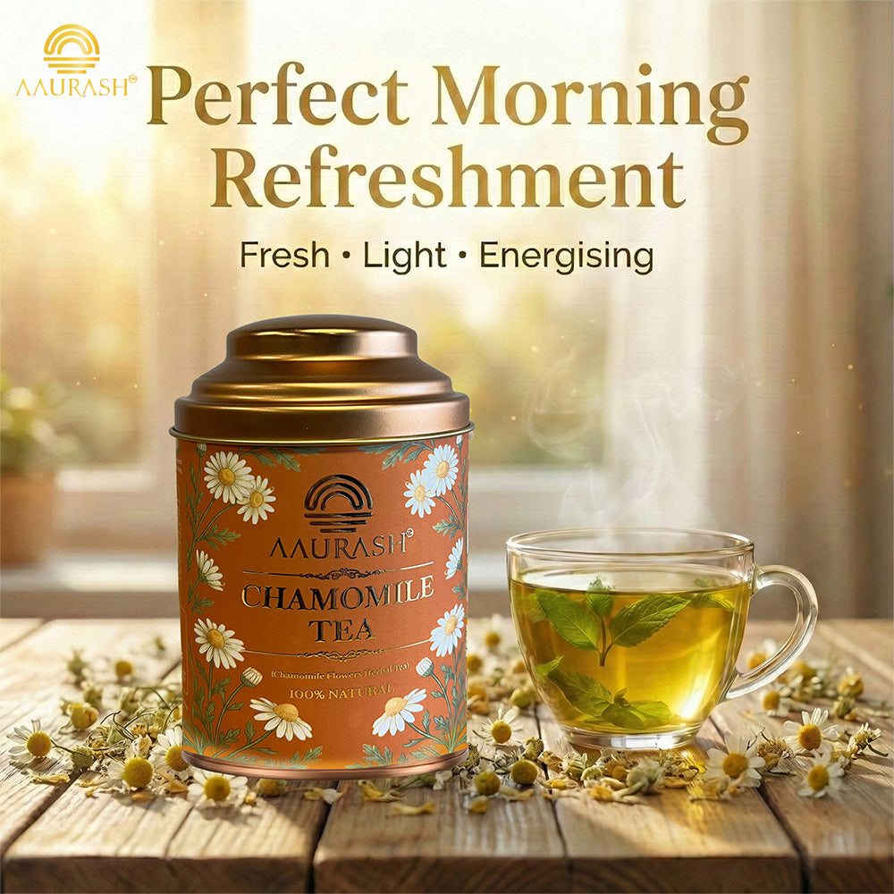 Aaurash Chamomile Tea | Supports Relaxation & Calm Routine | Naturally Caffeine | Sleep & Relaxation Blend (40gm)
