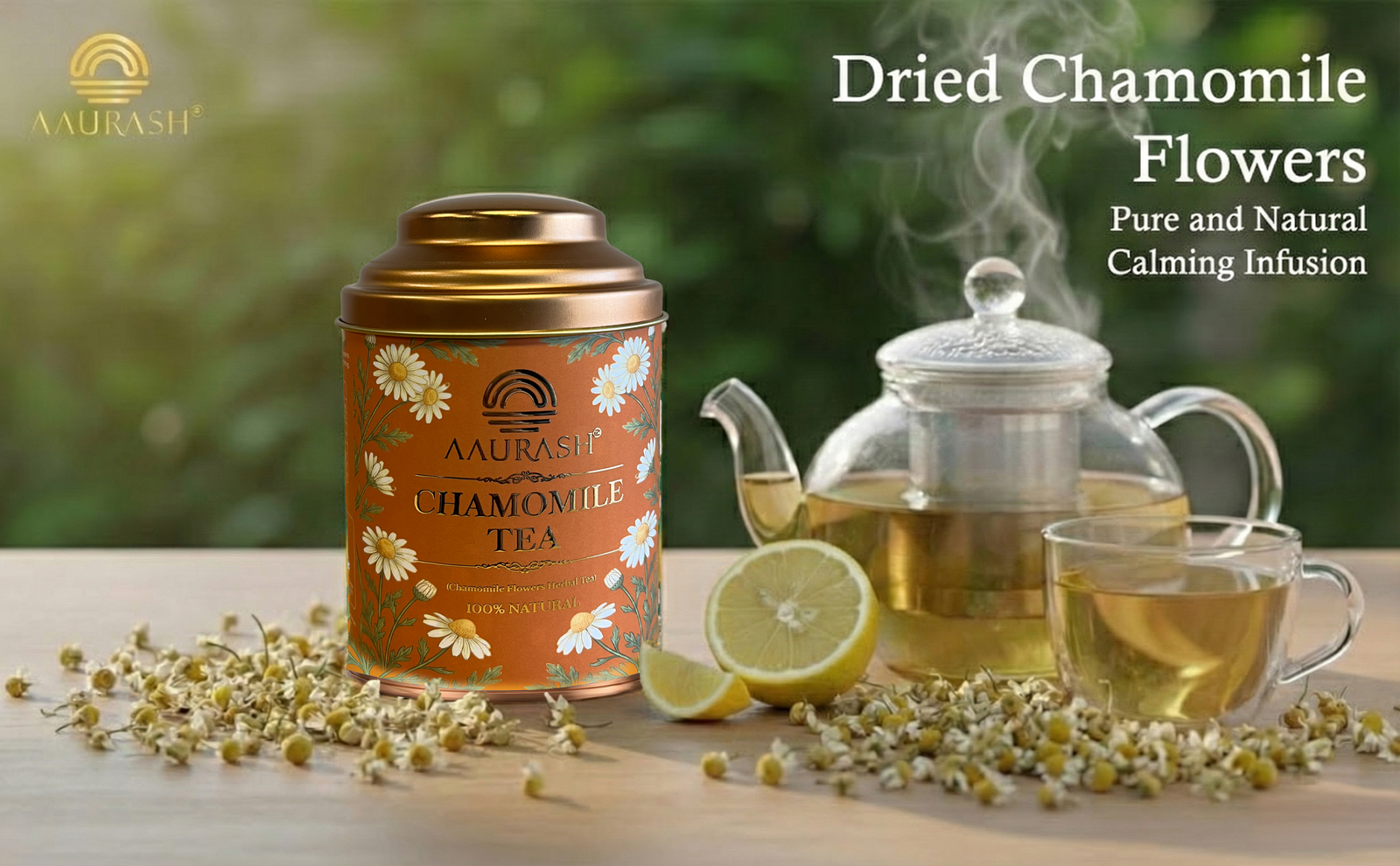 Aaurash Chamomile Tea | Supports Relaxation & Calm Routine | Naturally Caffeine | Sleep & Relaxation Blend (40gm)