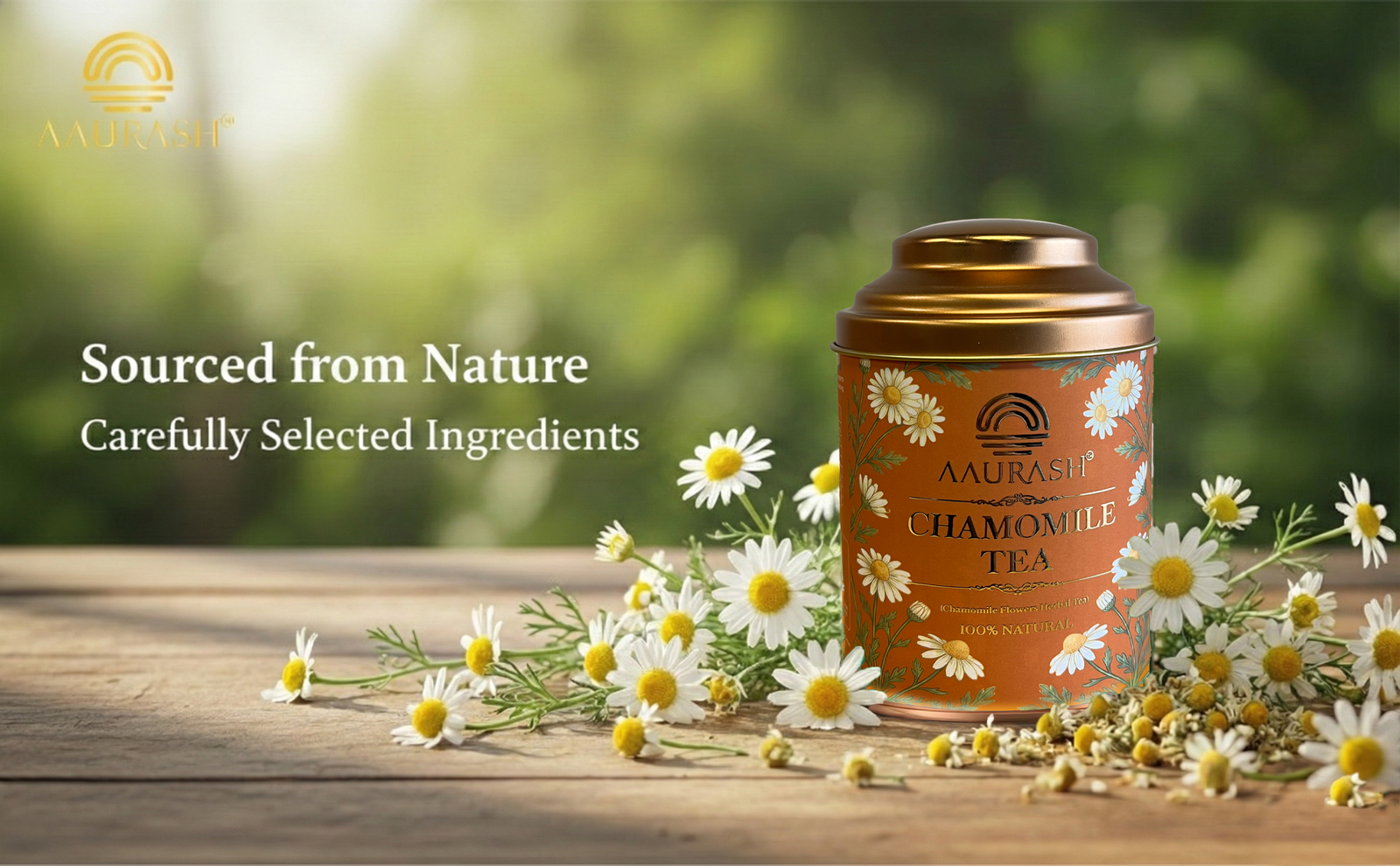 Aaurash Chamomile Tea | Supports Relaxation & Calm Routine | Naturally Caffeine | Sleep & Relaxation Blend (40gm)