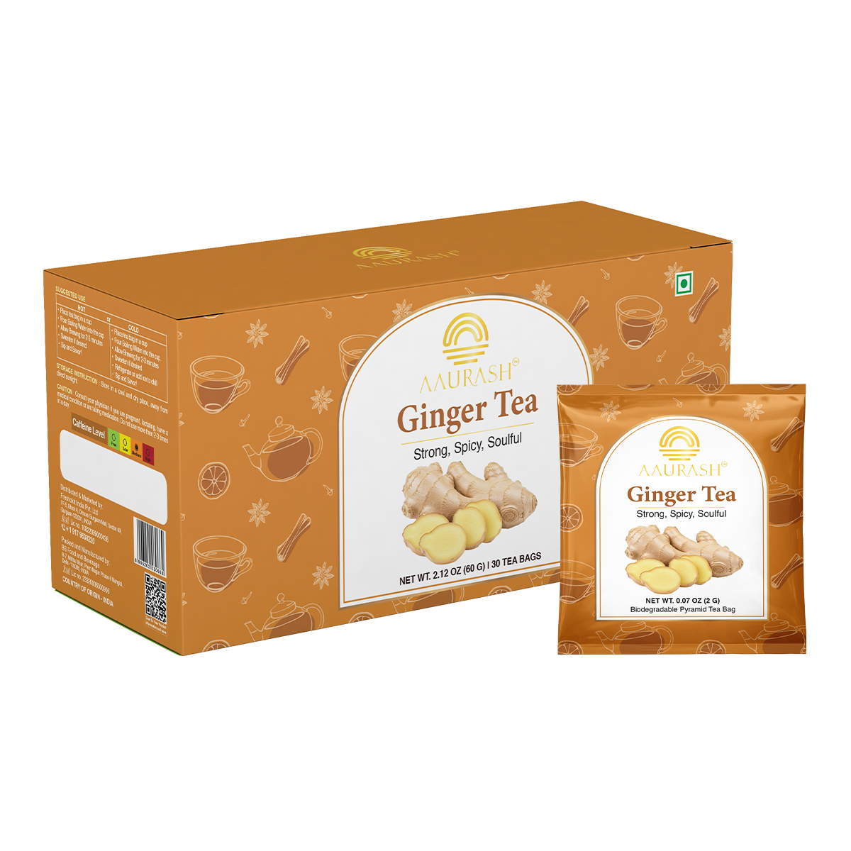 Aaurash Premium Ginger Tea – Spiced Energy & Wellness in Every Sip