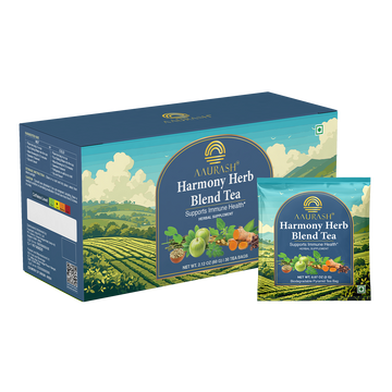 Aaurash Harmony Herb Blend Tea – Immune Support Herbal Blend, 100% Natural, Caffeine-Free, 30 Tea Bags | Antioxidant-Rich Herbs & Spices for Wellness