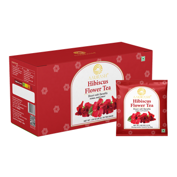 Aaurash Hibiscus Tea – 100% Pure Hibiscus Sabdariffa Petals, Caffeine-Free Herbal Tea, 30 Bags (100 g) | Rich in Antioxidants, Supports Natural Wellness & Skin Glow