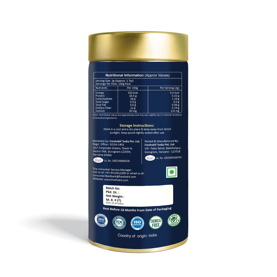 Lune & Leaf Golden Glow Herbal Infusion Tea | Turmeric, Tulsi, Moringa, Amla & Green Tea Blend | Aromatic Herbal Tea with Botanical Ingredients | Hot & Iced Brew