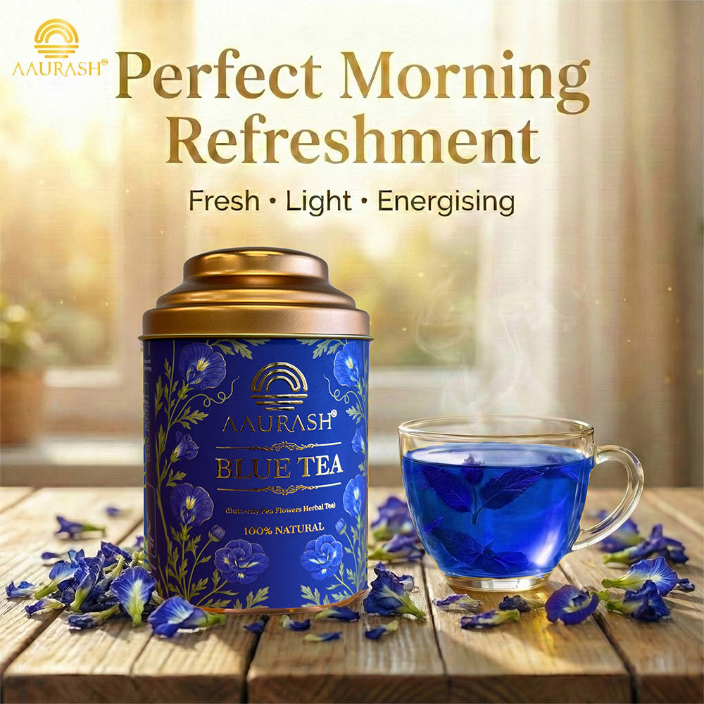 Aaurash Blue Tea | Butterfly Pea Flower | Rich Color & Antioxidant Support Blue Tea (40gm)