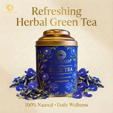 Aaurash Blue Tea | Butterfly Pea Flower | Rich Color & Antioxidant Support Blue Tea (40gm)