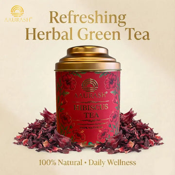 Aaurash Hibiscus Tea | Antioxidant & Caffeine-Free | Premium Flower Tea | Supports Natural Wellness & Skin Glow (40 gm)