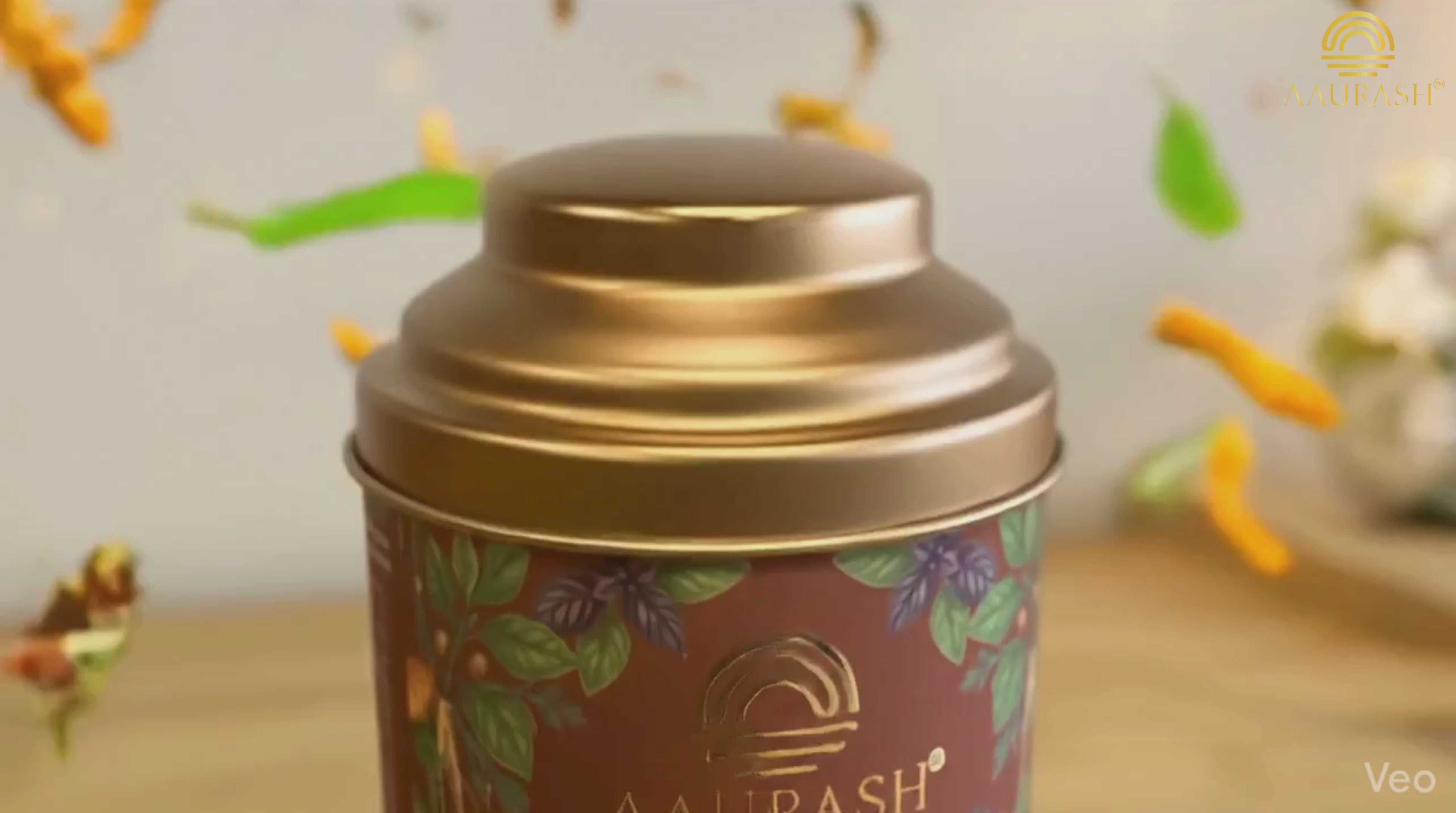 Aaurash Tulsi Ashwagandha Turmeric Tea for Immunity | Naturally Caffeine Free Ashwagandha Herbal Tea (60gm)