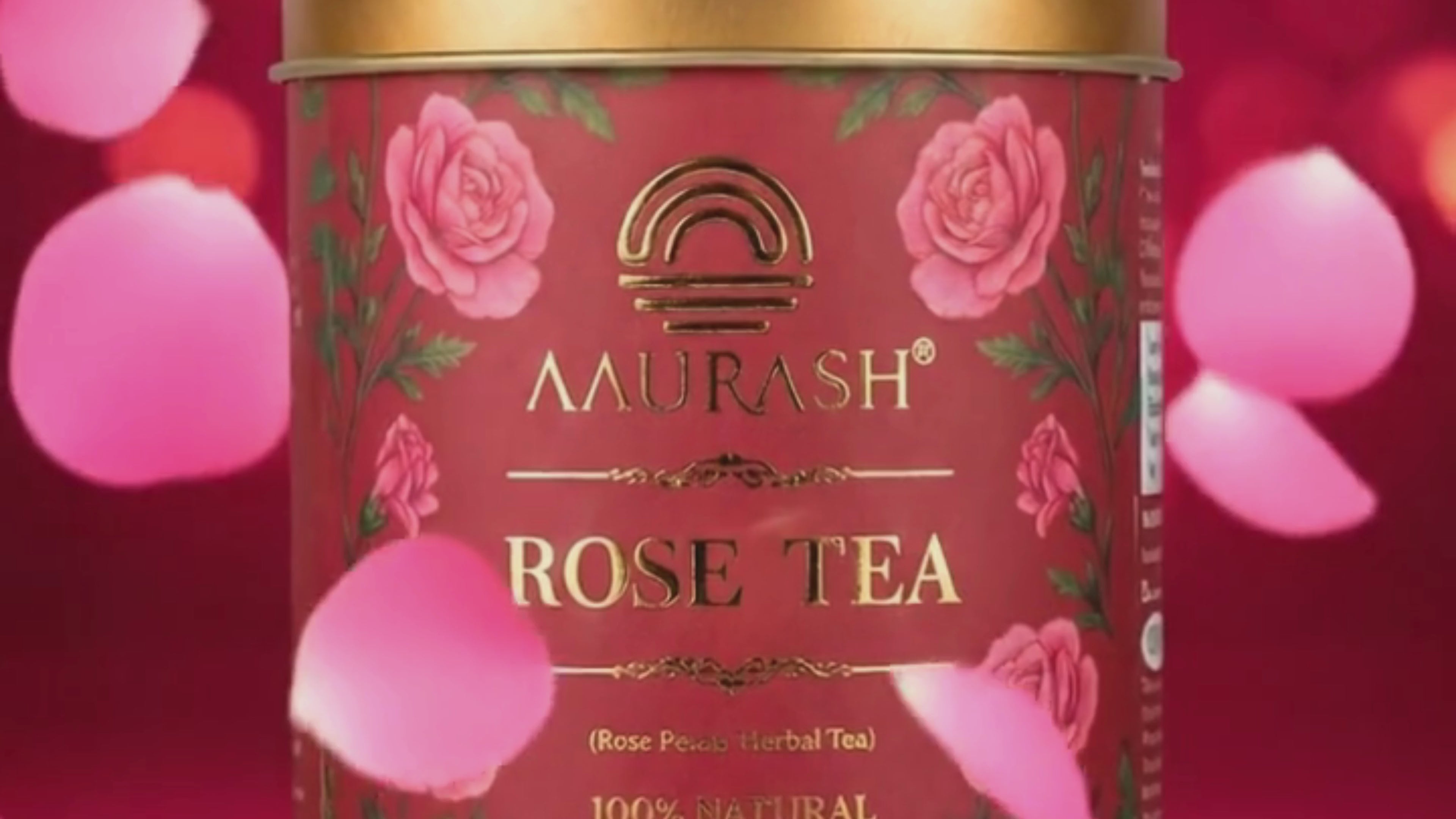 Aaurash Rose Tea | Natural Antioxidants | Caffeine Free | Loose Rose Petals (40gm)